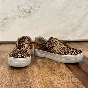 J Slides Leopard Print Women's Platform Sneakers